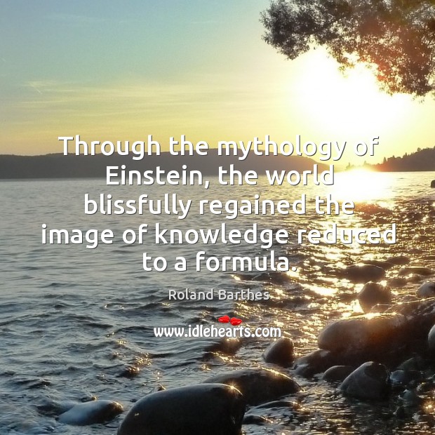 Through the mythology of einstein, the world blissfully regained the image of knowledge reduced to a formula. Image