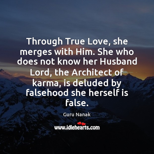 Through True Love, she merges with Him. She who does not know Image