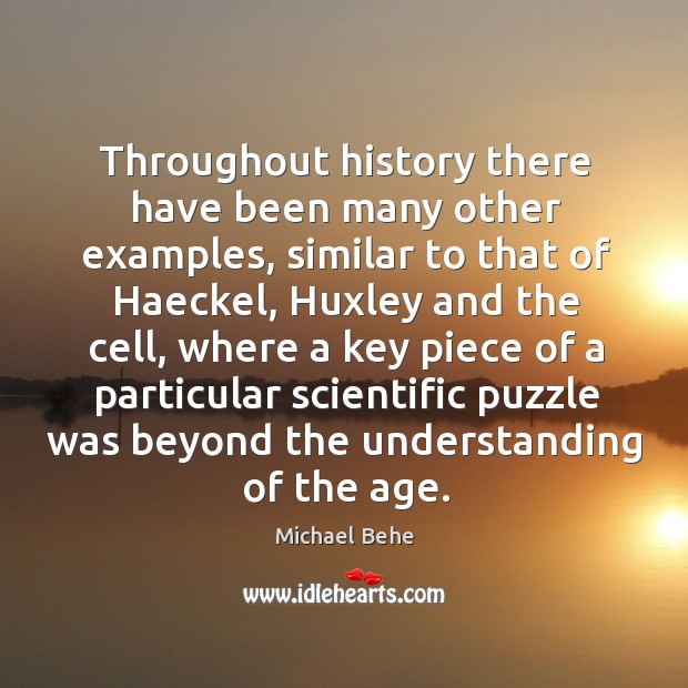 Throughout history there have been many other examples, similar to that of haeckel Michael Behe Picture Quote