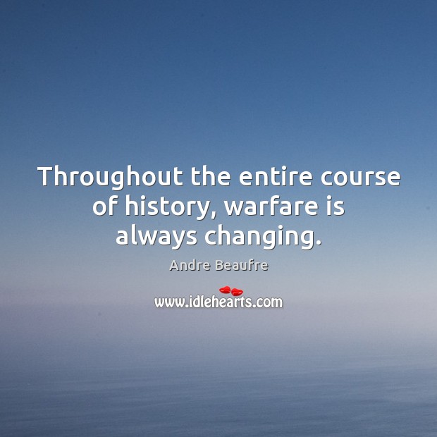 Throughout the entire course of history, warfare is always changing. Image