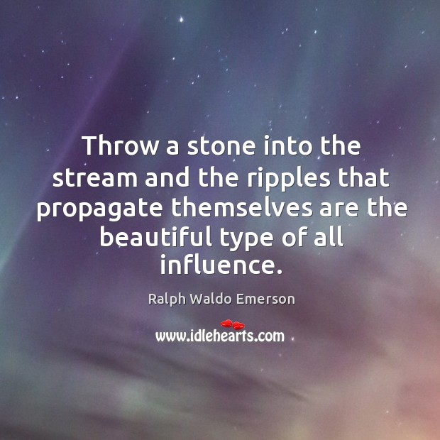 Throw a stone into the stream and the ripples that propagate themselves Image