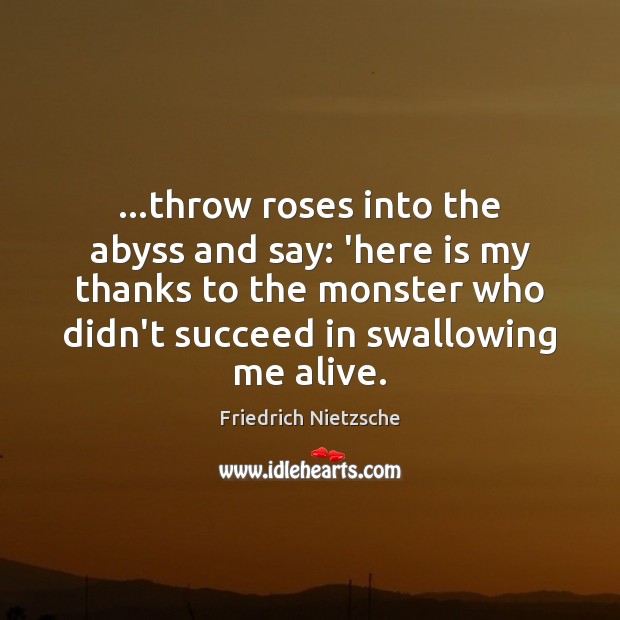 …throw roses into the abyss and say: ‘here is my thanks to Image