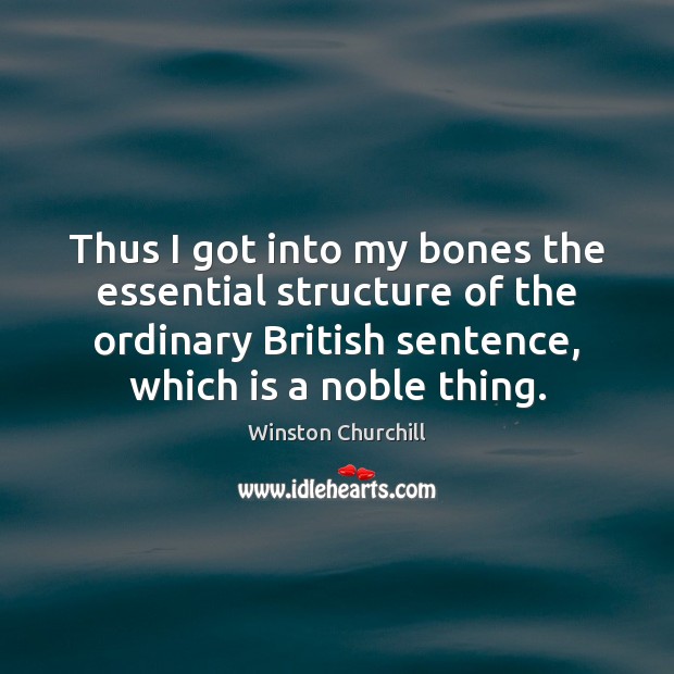Thus I got into my bones the essential structure of the ordinary Winston Churchill Picture Quote