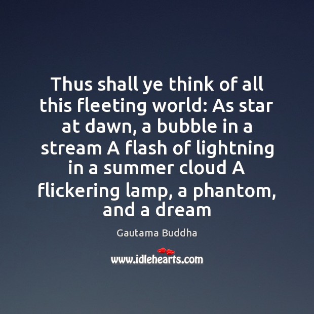 Thus shall ye think of all this fleeting world: As star at Image