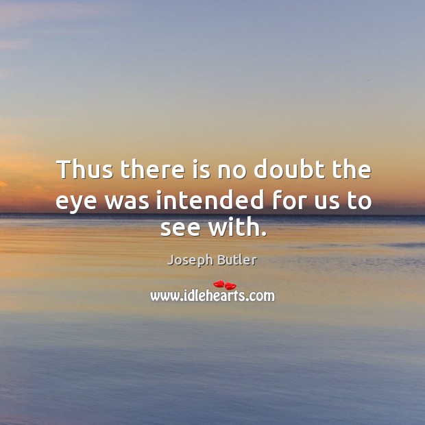 Thus there is no doubt the eye was intended for us to see with. Image