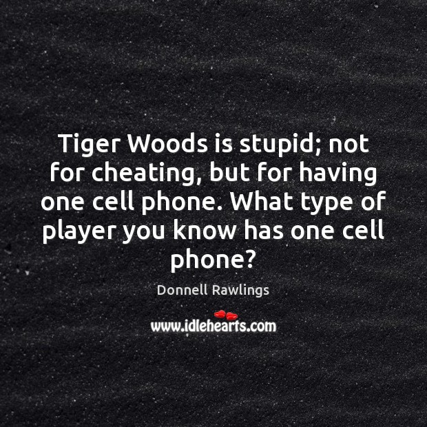 Tiger Woods is stupid; not for cheating, but for having one cell Cheating Quotes Image