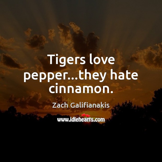 Tigers love pepper…they hate cinnamon. Image