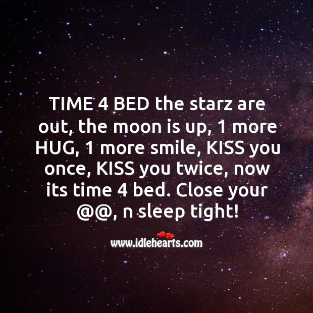 Time 4 bed the starz are out Good Night Messages Image