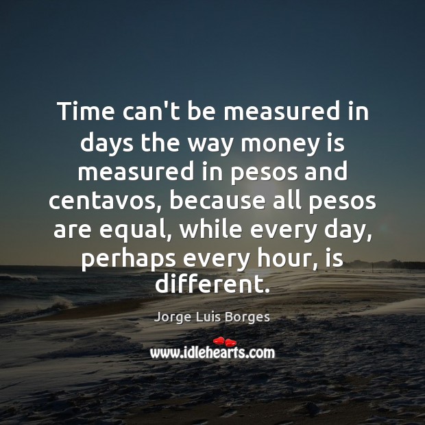 Time can’t be measured in days the way money is measured in Image