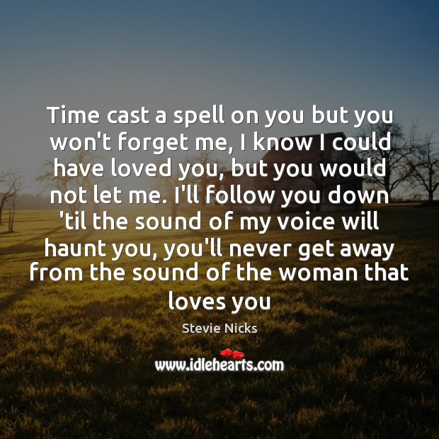 Stevie Nicks Quote: “Time cast a spell on you but you won't forget