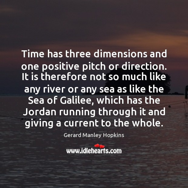 Time has three dimensions and one positive pitch or direction. It is Gerard Manley Hopkins Picture Quote