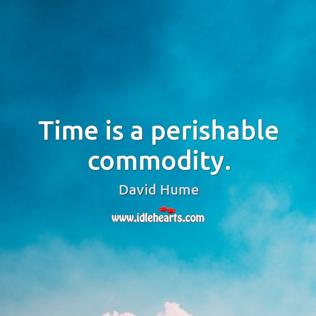Time is a perishable commodity. 