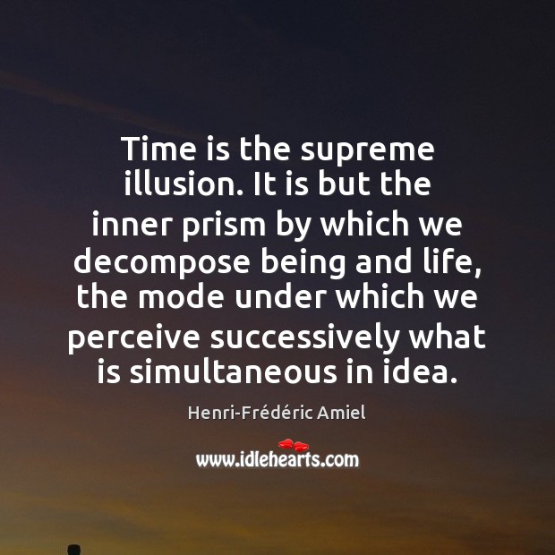 Time is the supreme illusion. It is but the inner prism by Image