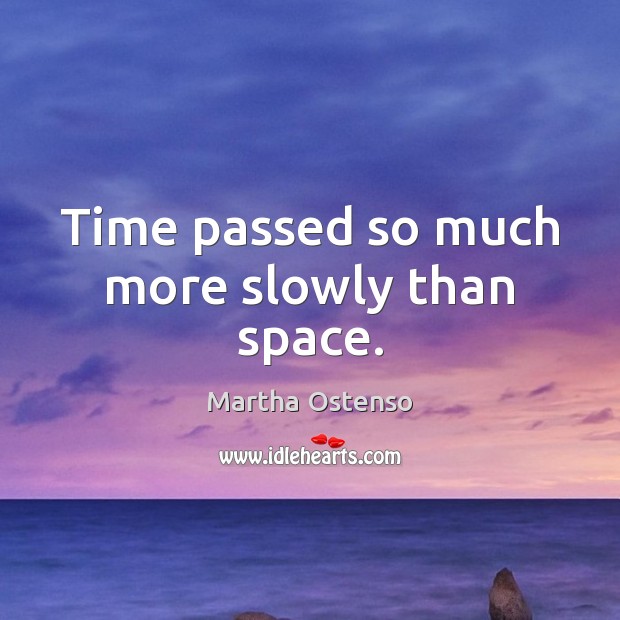 Time passed so much more slowly than space. Image