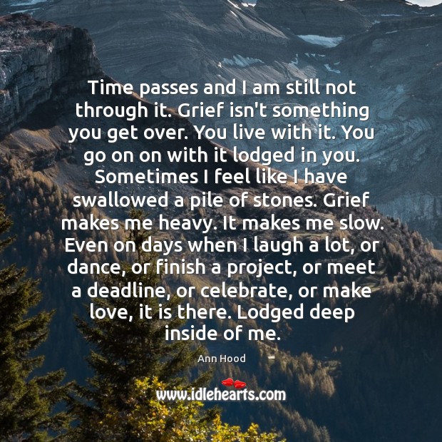 Time passes and I am still not through it. Grief isn’t something Image