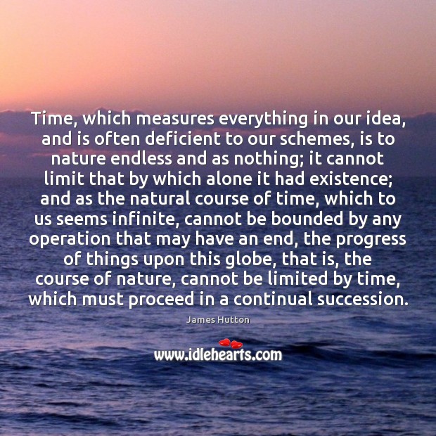 Time, which measures everything in our idea, and is often deficient to James Hutton Picture Quote