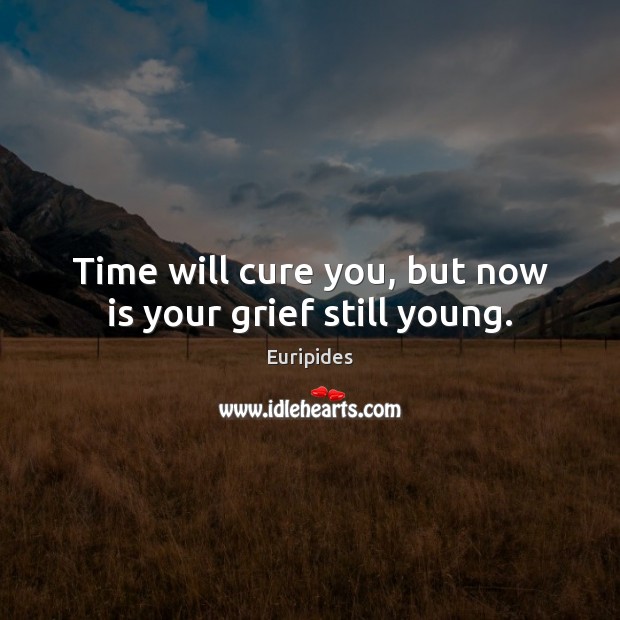 Time will cure you, but now is your grief still young. Euripides Picture Quote