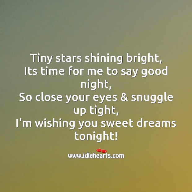 Tiny stars shining bright Good Night Quotes Image