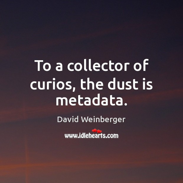 To a collector of curios, the dust is metadata. David Weinberger Picture Quote