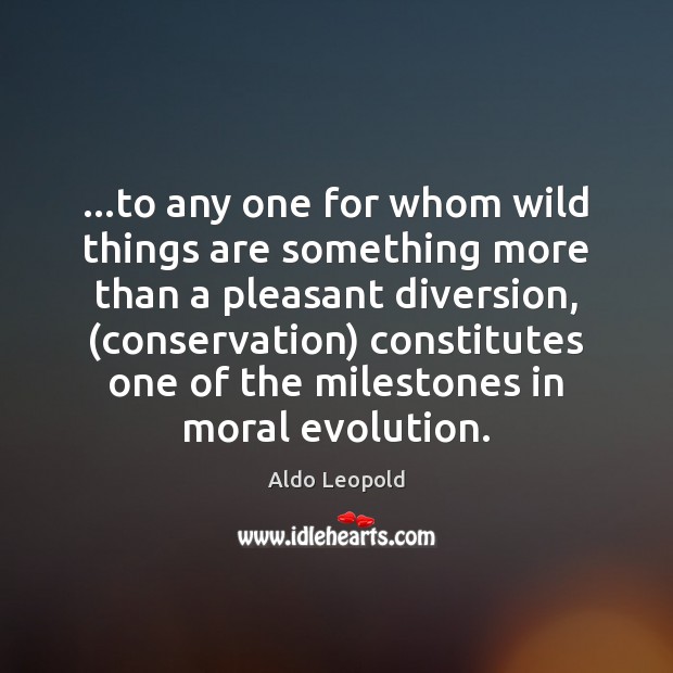 …to any one for whom wild things are something more than a Aldo Leopold Picture Quote