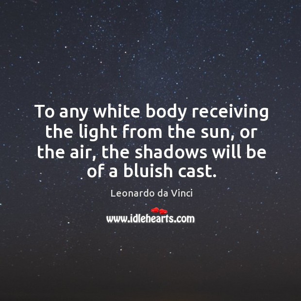 To any white body receiving the light from the sun, or the Leonardo da Vinci Picture Quote