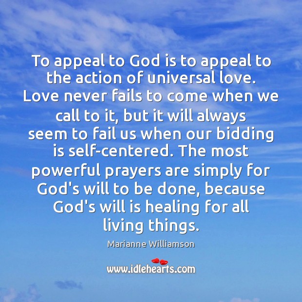 To appeal to God is to appeal to the action of universal Image