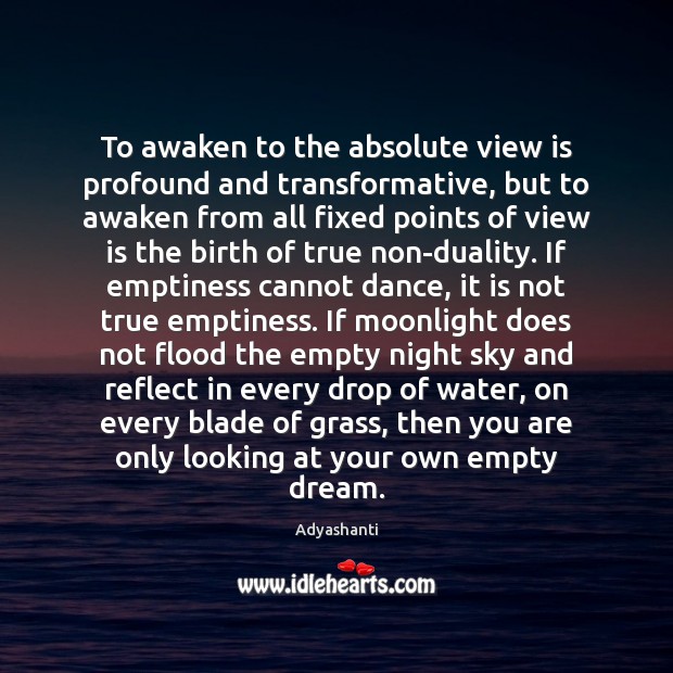 To awaken to the absolute view is profound and transformative, but to Adyashanti Picture Quote