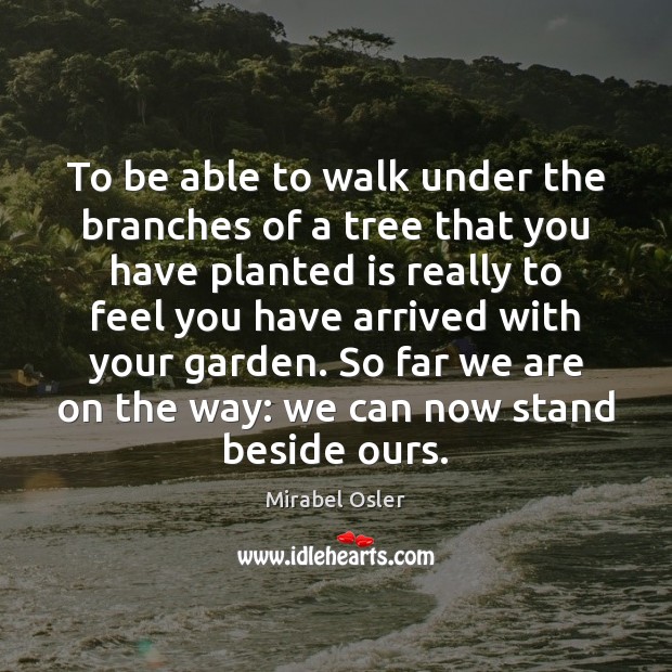 To be able to walk under the branches of a tree that Mirabel Osler Picture Quote