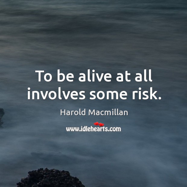 To be alive at all involves some risk. Image