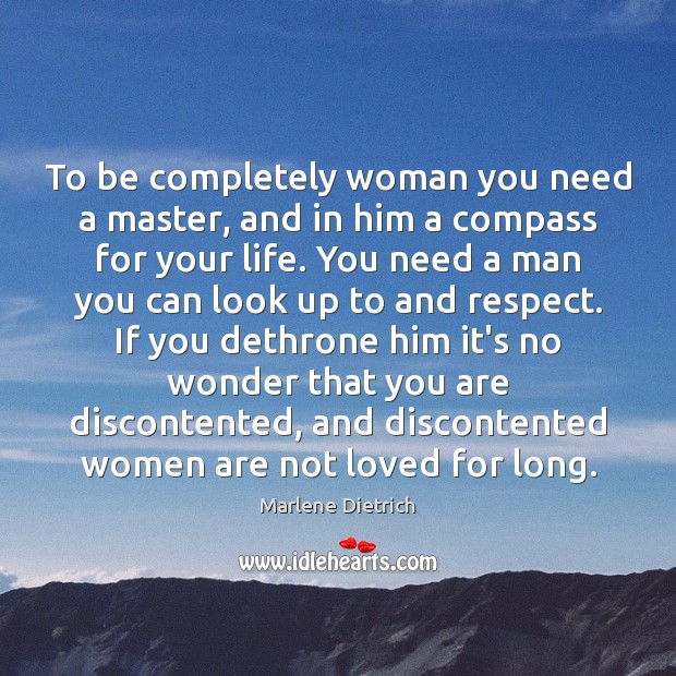 To be completely woman you need a master, and in him a Image