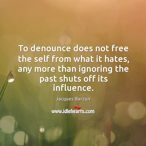 To denounce does not free the self from what it hates, any Image