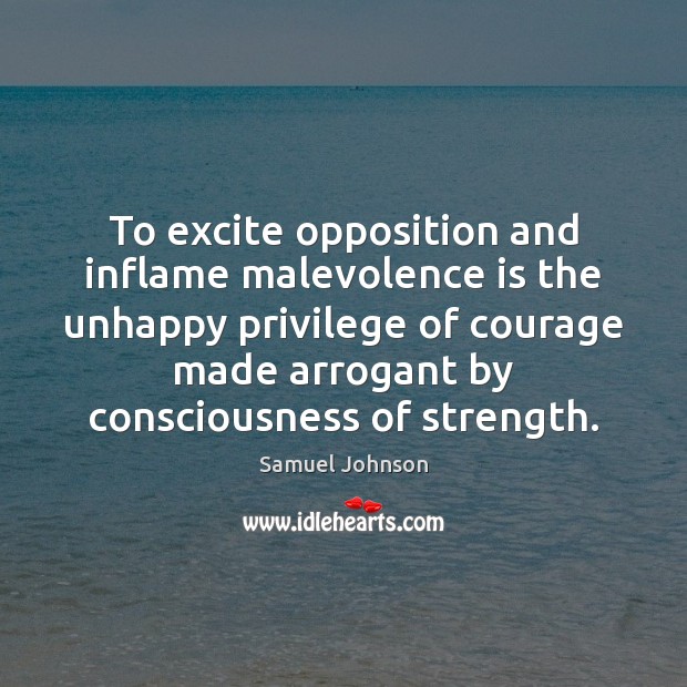 To excite opposition and inflame malevolence is the unhappy privilege of courage Image