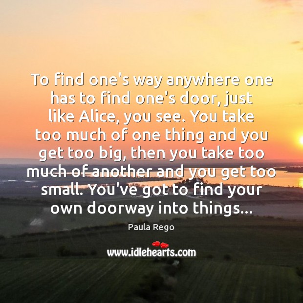 To find one’s way anywhere one has to find one’s door, just Image