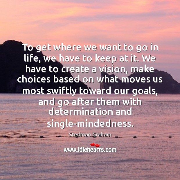 To get where we want to go in life, we have to Determination Quotes Image