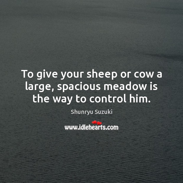 To give your sheep or cow a large, spacious meadow is the way to control him. Image