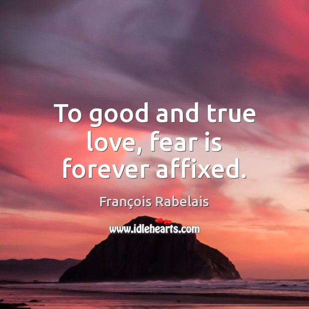 To good and true love, fear is forever affixed. Fear Quotes Image