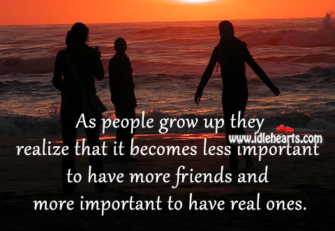 As people grow up they realize that it becomes less important Image