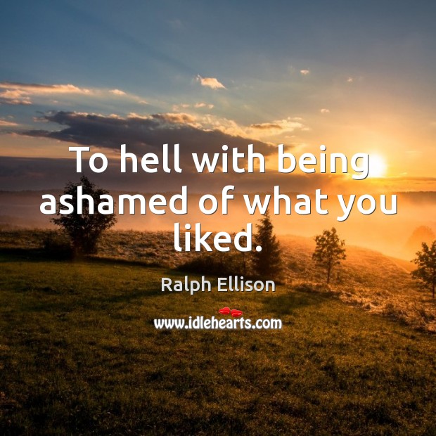 To hell with being ashamed of what you liked. Image