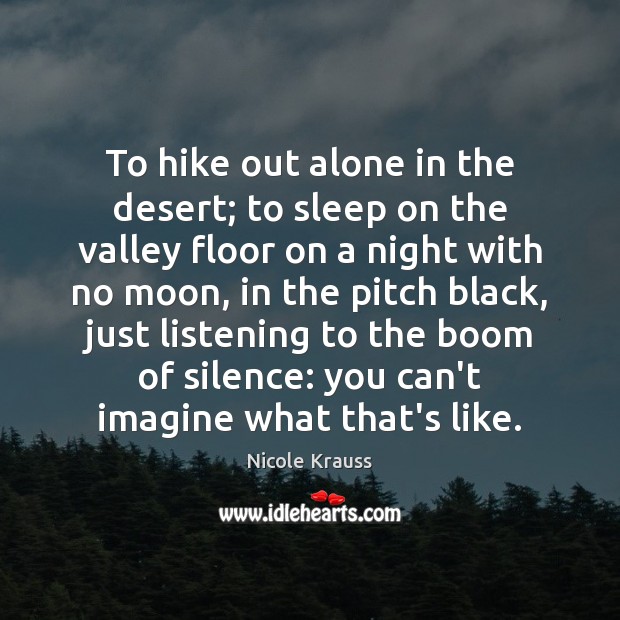 To hike out alone in the desert; to sleep on the valley Image