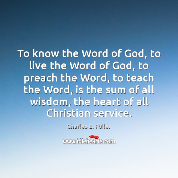 To know the Word of God, to live the Word of God, Image