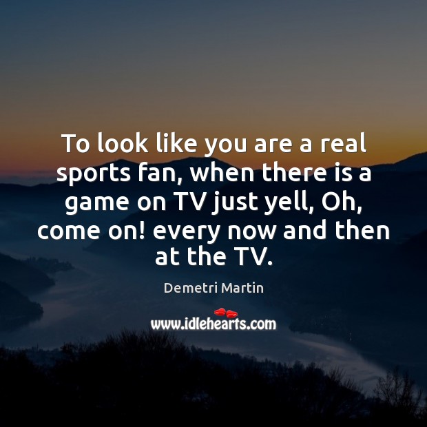 To look like you are a real sports fan, when there is Demetri Martin Picture Quote