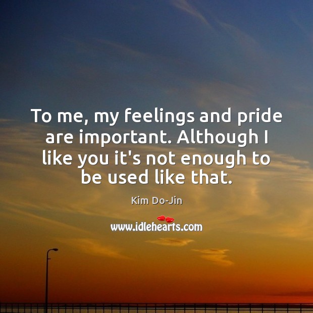 To me, my feelings and pride are important. Although I like you Image
