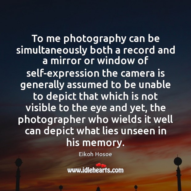 To me photography can be simultaneously both a record and a mirror 