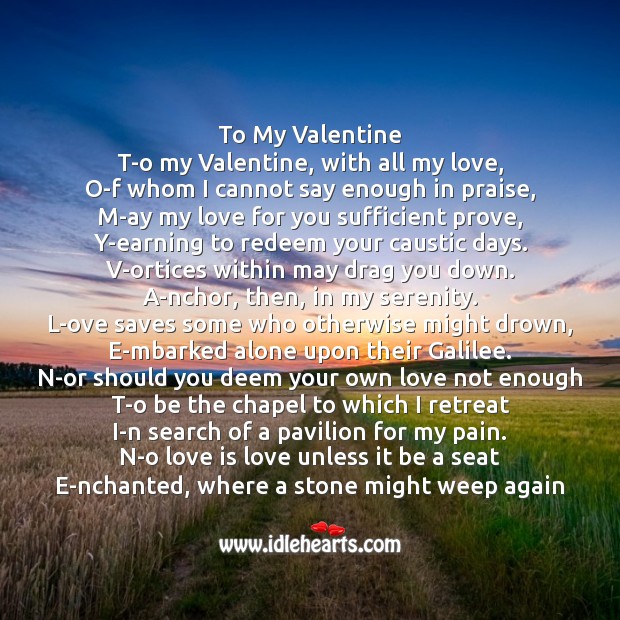 To my valentine Valentine’s Day Messages Image