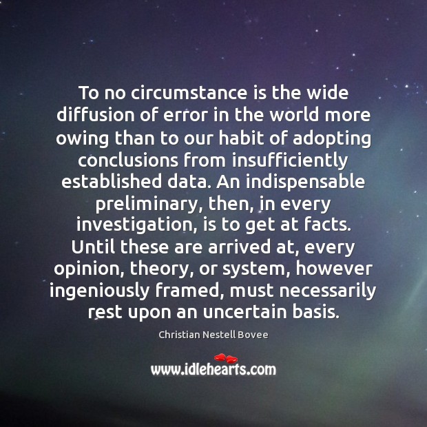 To no circumstance is the wide diffusion of error in the world Christian Nestell Bovee Picture Quote