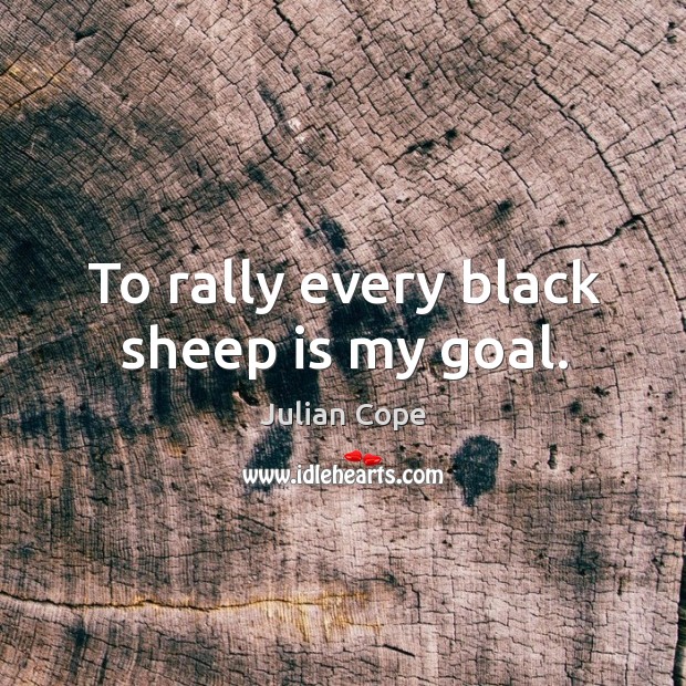 To rally every black sheep is my goal. Image