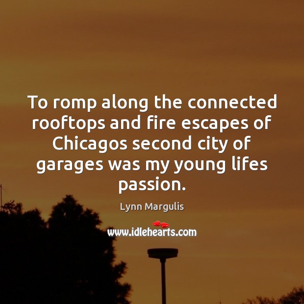 To romp along the connected rooftops and fire escapes of Chicagos second Lynn Margulis Picture Quote
