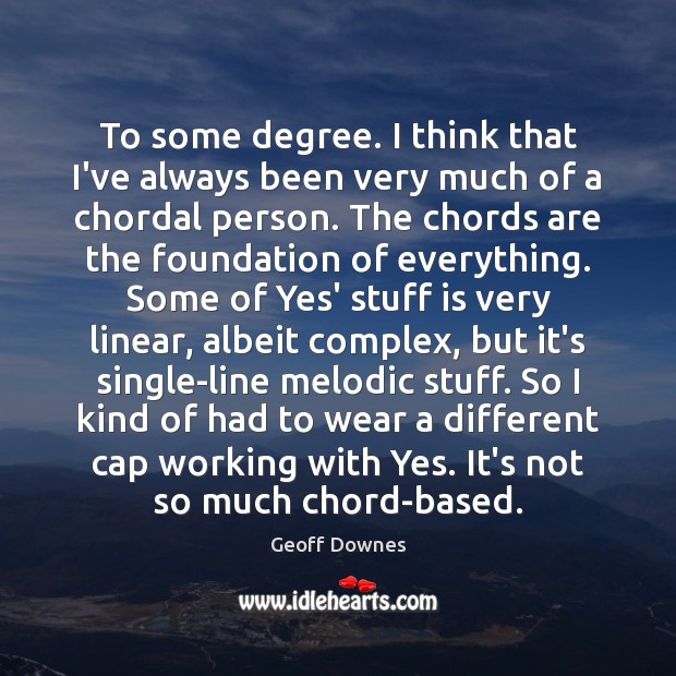 To some degree. I think that I’ve always been very much of Geoff Downes Picture Quote
