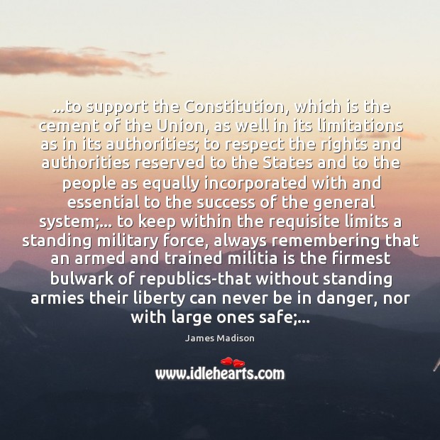 …to support the Constitution, which is the cement of the Union, as Image