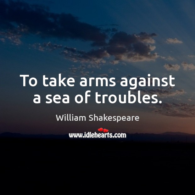 To take arms against a sea of troubles. Image